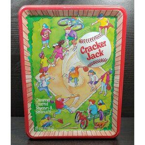 Limited Edition Cracker Jack Collectible Tin Canister With Baseball Theme VTG